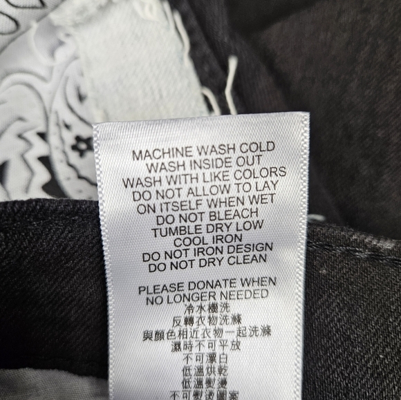 Levi's 511 Slim Fit Black Bandana Patchwork‎ Denim Jeans Size 16 Girls U43 - Picture 11 of 14